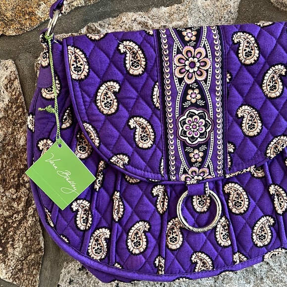NWT Vera Bradley Simply Violet Saddle Up Crossbody Handbag - Picture 2 of 7